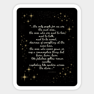 The Mad Ones! Jack Kerouac - On the Road Positive Wall Decor Quote Sticker